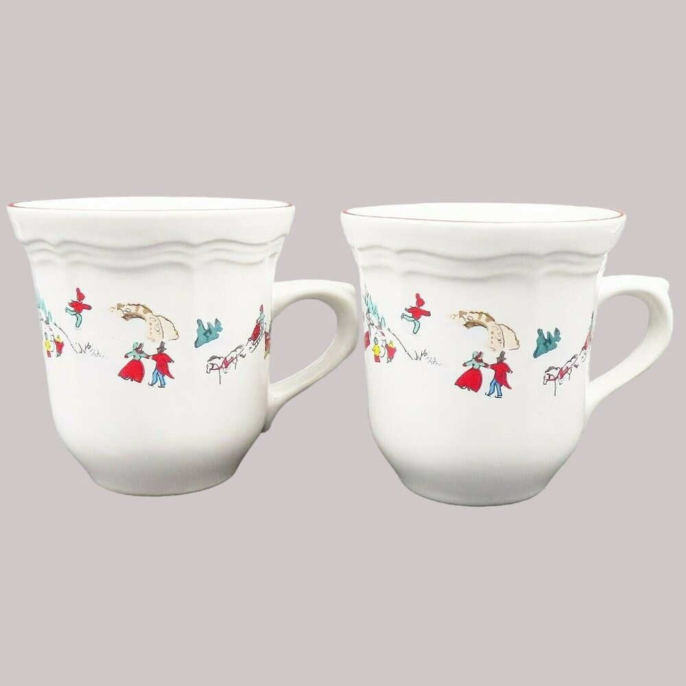 Farberware White Christmas Holiday Mugs Set Of 2 Katherine Babanovsky Design